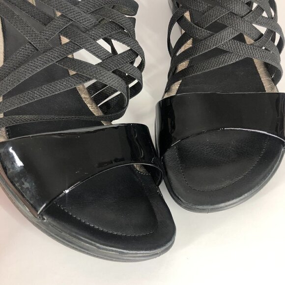 ECCO Black Patent Leather & Elastic Straps Sandals Sz‎ 40 - Picture 8 of 15